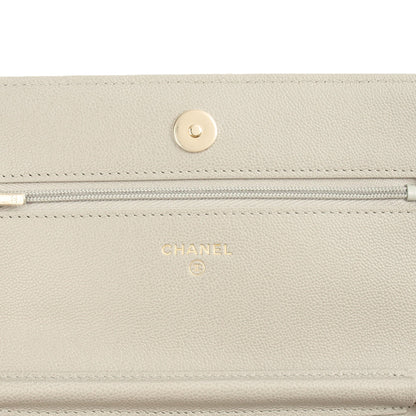 Chanel Cross Body Wallet on Chain in Grey, Caviar Leather (GHW) — Alternate View 9