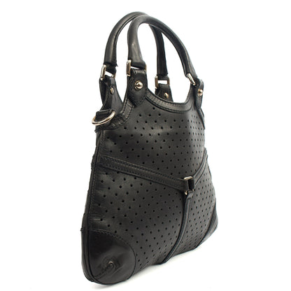 Gucci Top Handle Reins Hobo in Black, Leather — Side View
