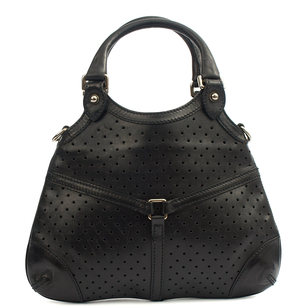 Gucci Top Handle Reins Hobo in Black, Leather — Back View