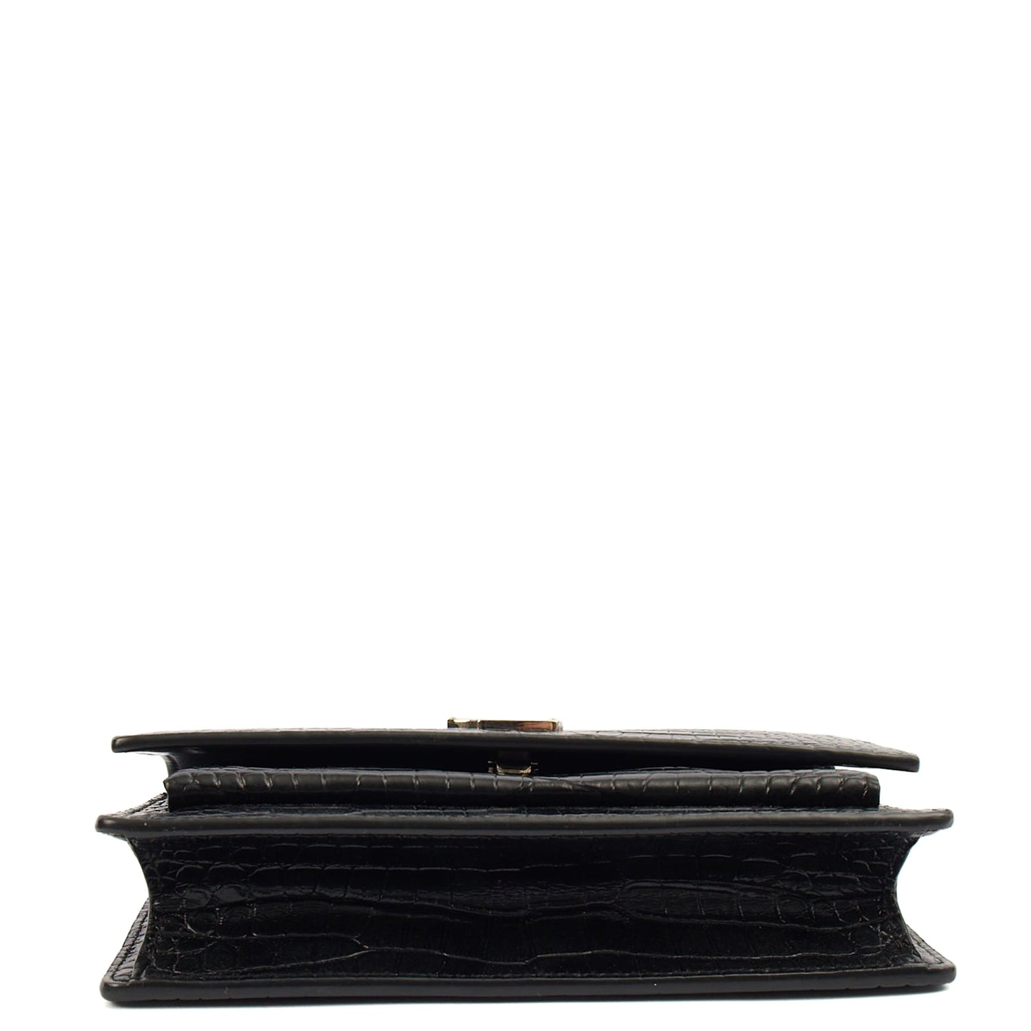 Saint Laurent Cross Body Sunset - Small in Black, Exotic Effect Leather — Detail View