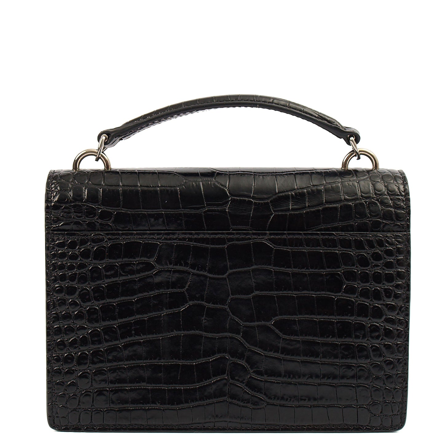 Saint Laurent Cross Body Sunset - Small in Black, Exotic Effect Leather — Top View