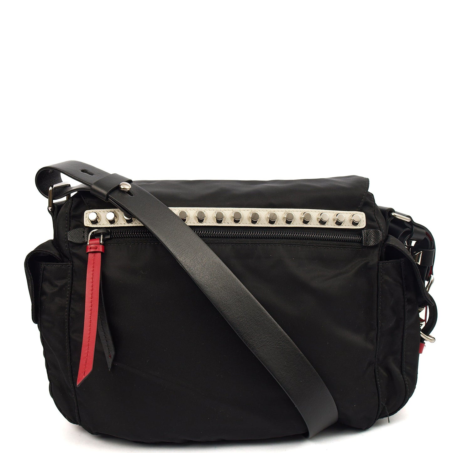 Prada Satchel Nylon Messenger in Black, Nylon — Alternate View 11