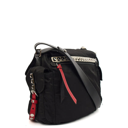 Prada Satchel Nylon Messenger in Black, Nylon — Alternate View 10
