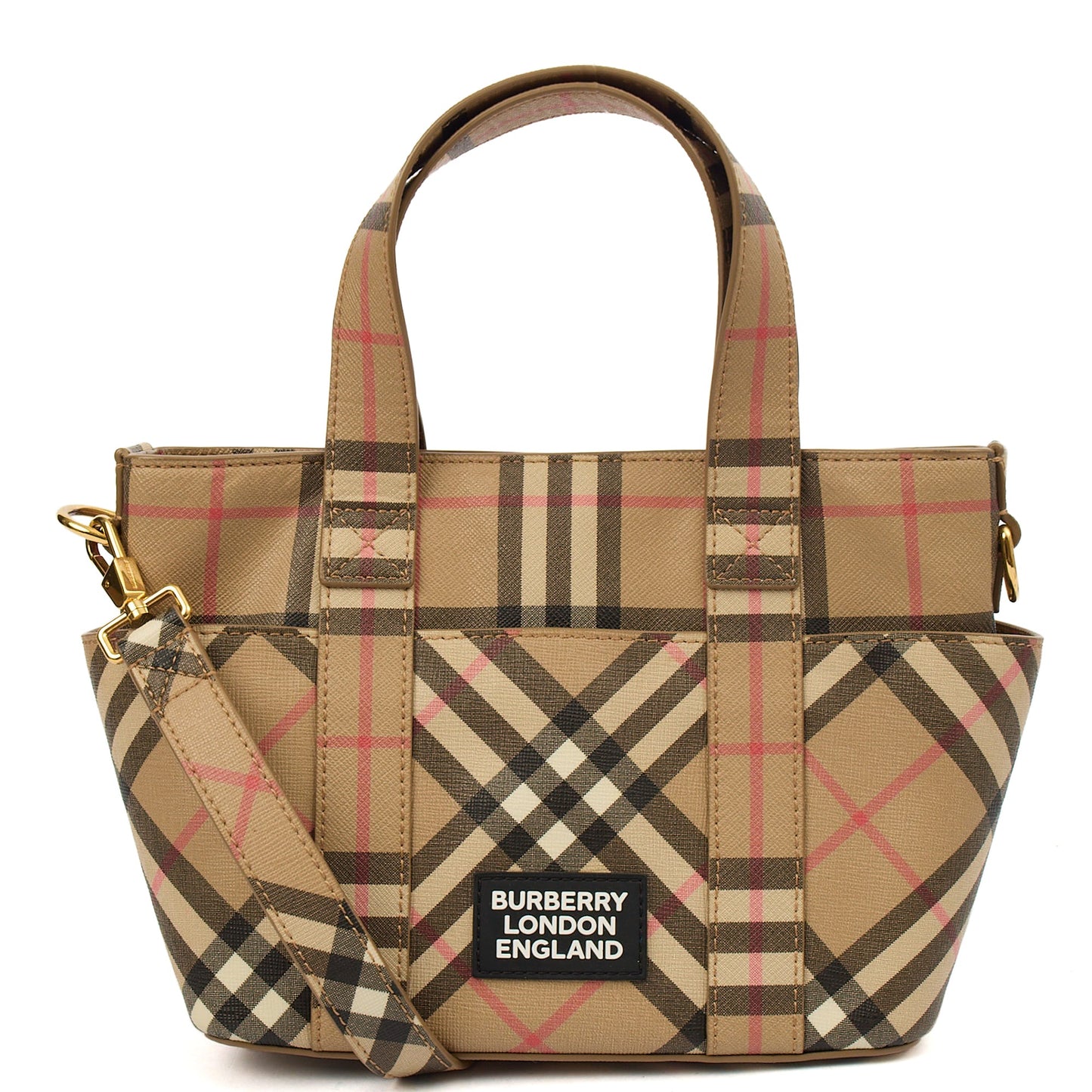 Burberry Tote Vintage Check and Leather Cross Body - Small in Nova Check, Leather — Alternate View 8