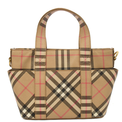 Burberry Tote Vintage Check and Leather Cross Body - Small in Nova Check, Leather — Top View