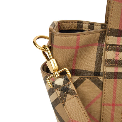 Burberry Tote Vintage Check and Leather Cross Body - Small in Nova Check, Leather — Side View