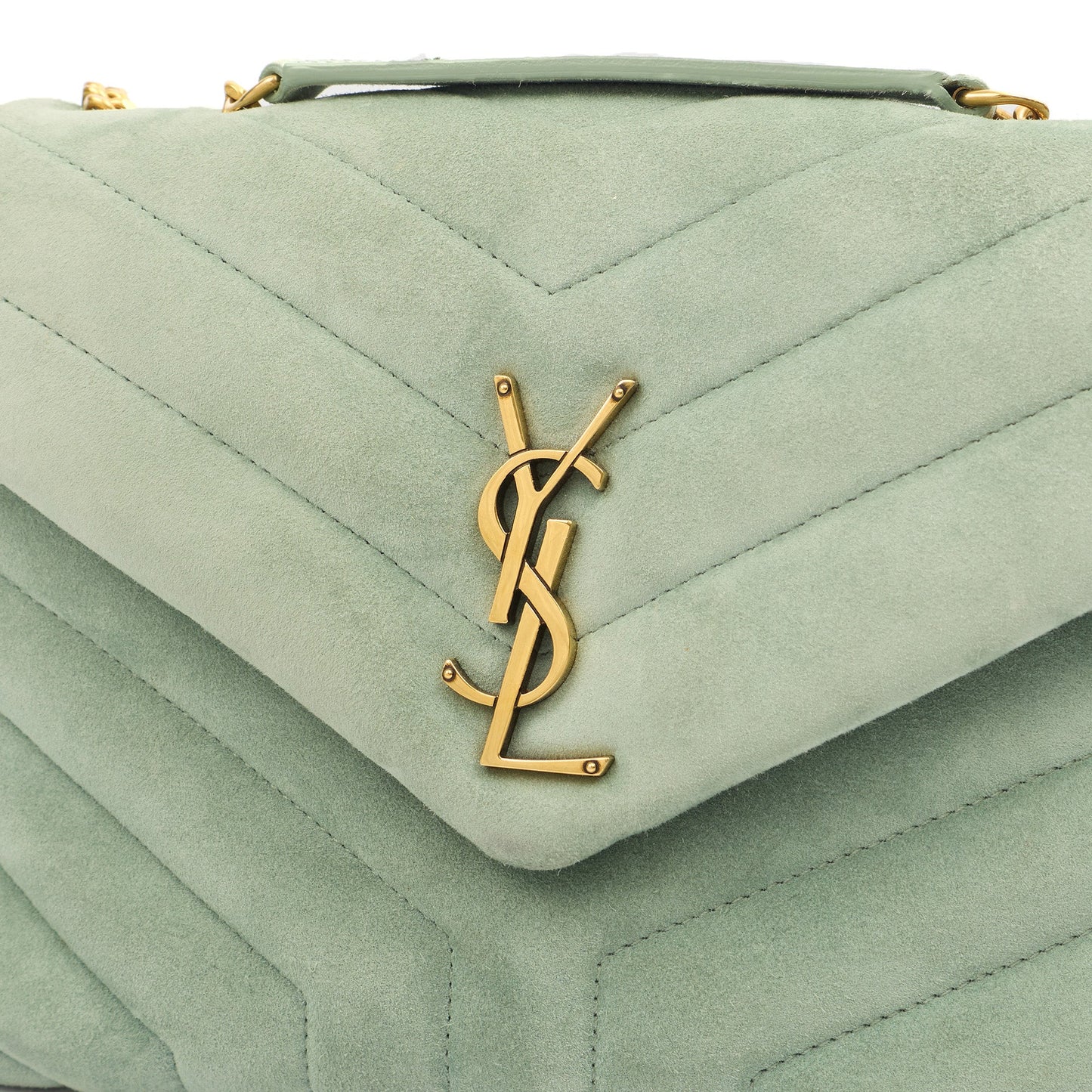 Saint Laurent Shoulder Bag Lou Lou - Small in Blue, Suede — Alternate View 7