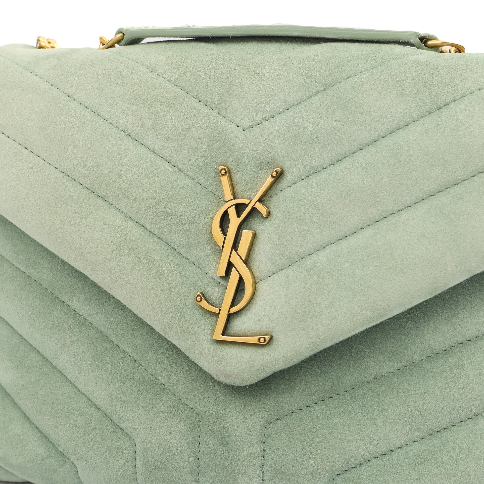 Saint Laurent Shoulder Bag Lou Lou - Small in Blue, Suede — Alternate View 7