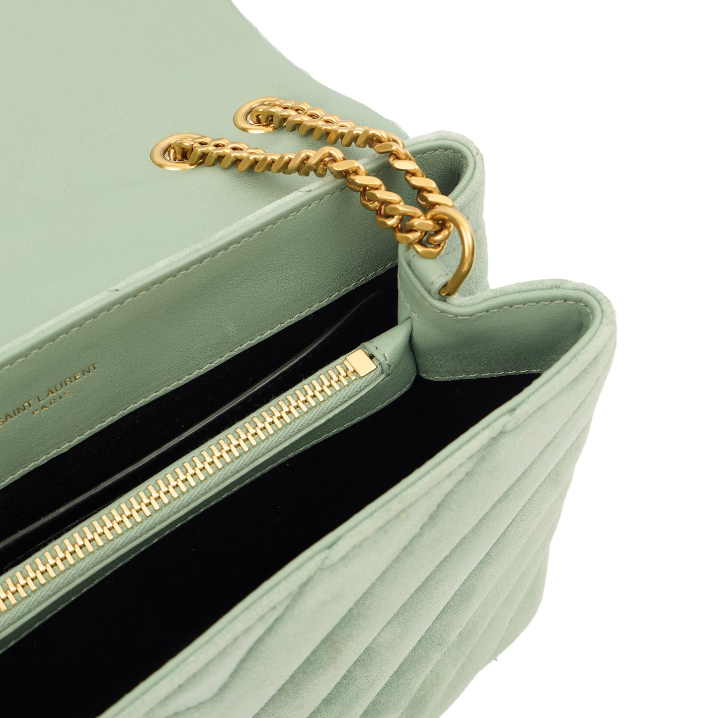 Saint Laurent Shoulder Bag Lou Lou - Small in Blue, Suede — Alternate View 22