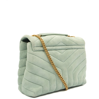 Saint Laurent Shoulder Bag Lou Lou - Small in Blue, Suede — Alternate View 18