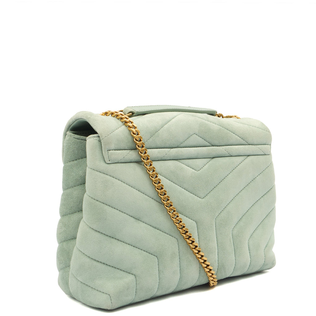 Saint Laurent Shoulder Bag Lou Lou - Small in Blue, Suede — Alternate View 11