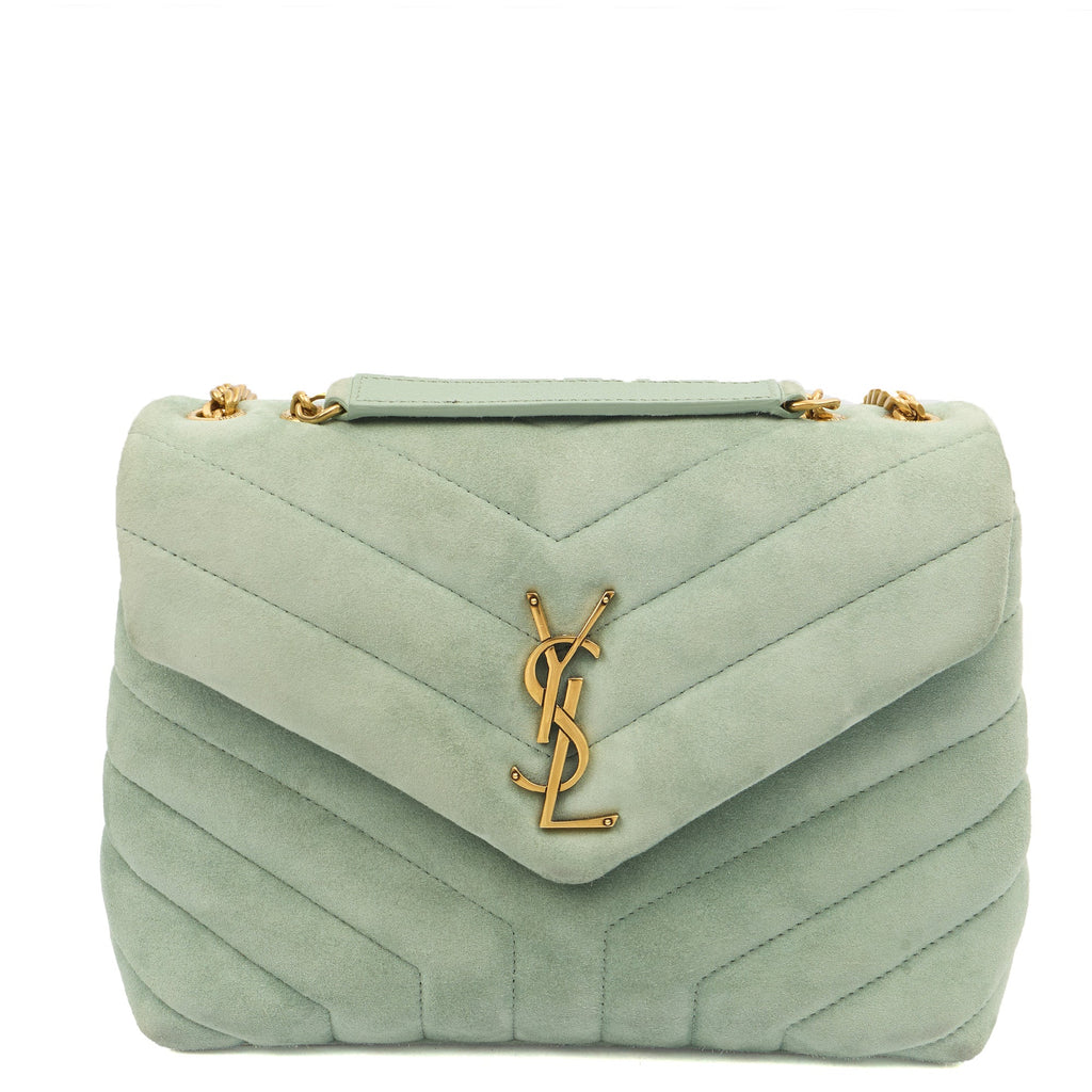 Saint Laurent Shoulder Bag Lou Lou - Small in Blue, Suede — Alternate View 9