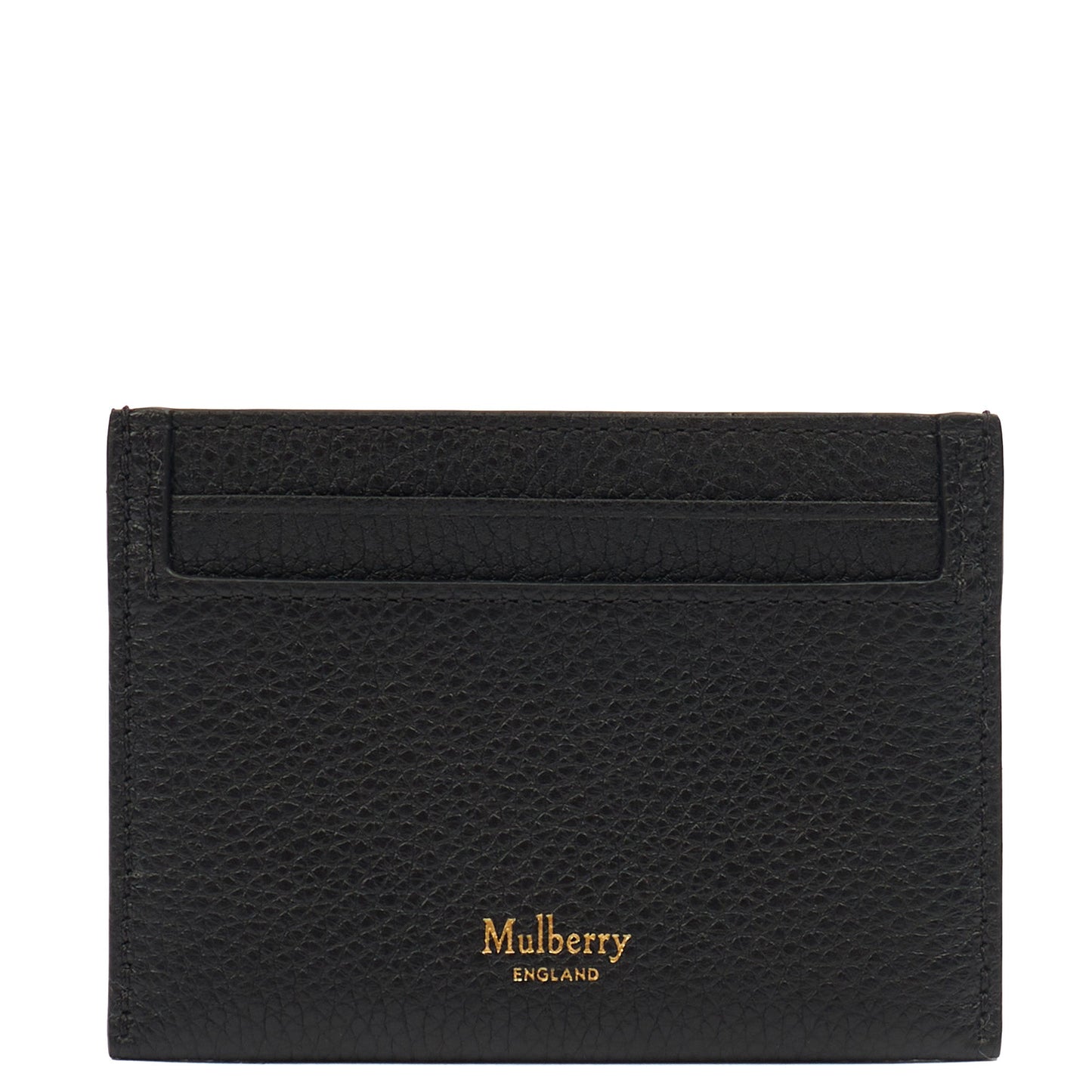 Mulberry Card Holder Card Holder in Black, Calfskin Leather — Front View
