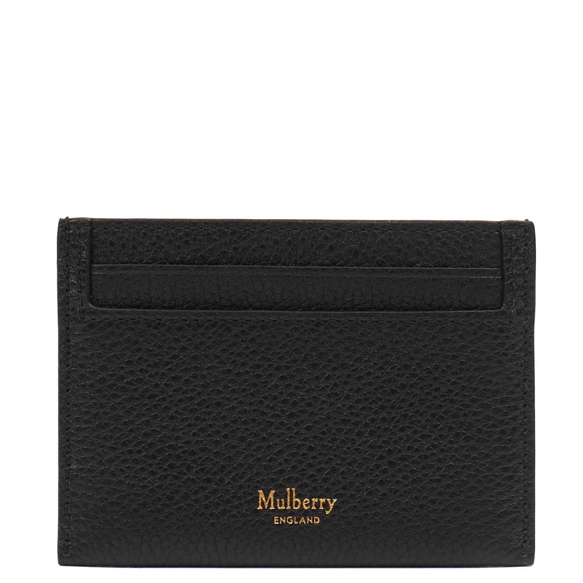 Mulberry Card Holder Card Holder in Black, Calfskin Leather — Front View