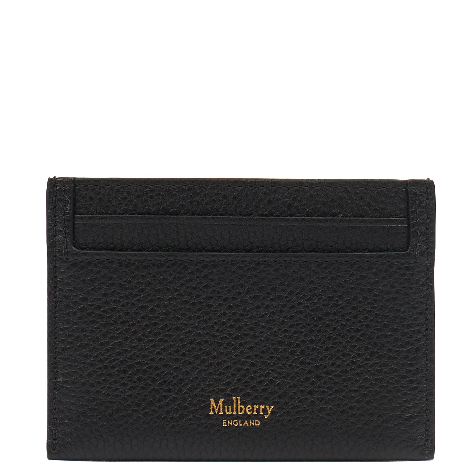 Mulberry Card Holder Card Holder in Black, Calfskin Leather — Front View
