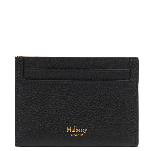 Mulberry Card Holder Card Holder in Black, Calfskin Leather — Front View