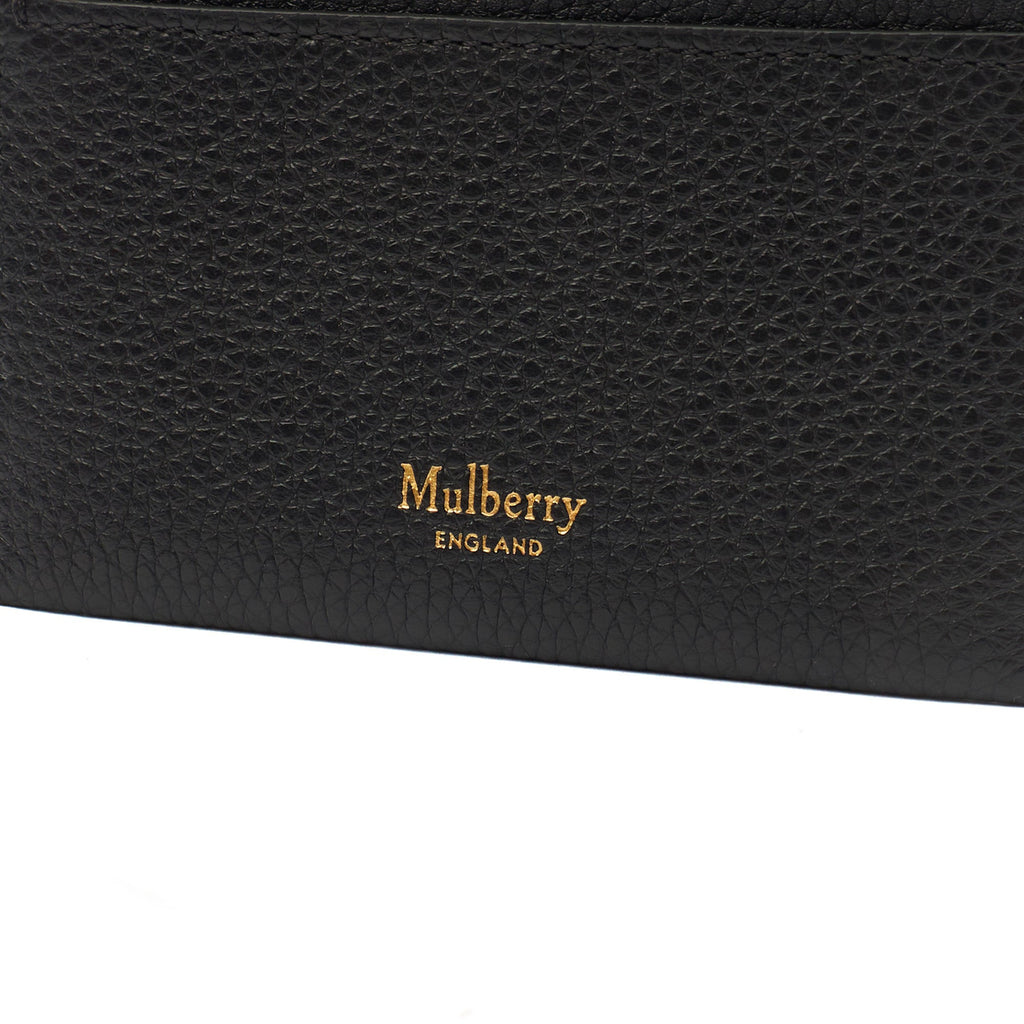 Mulberry Card Holder Card Holder in Black, Calfskin Leather — Side View