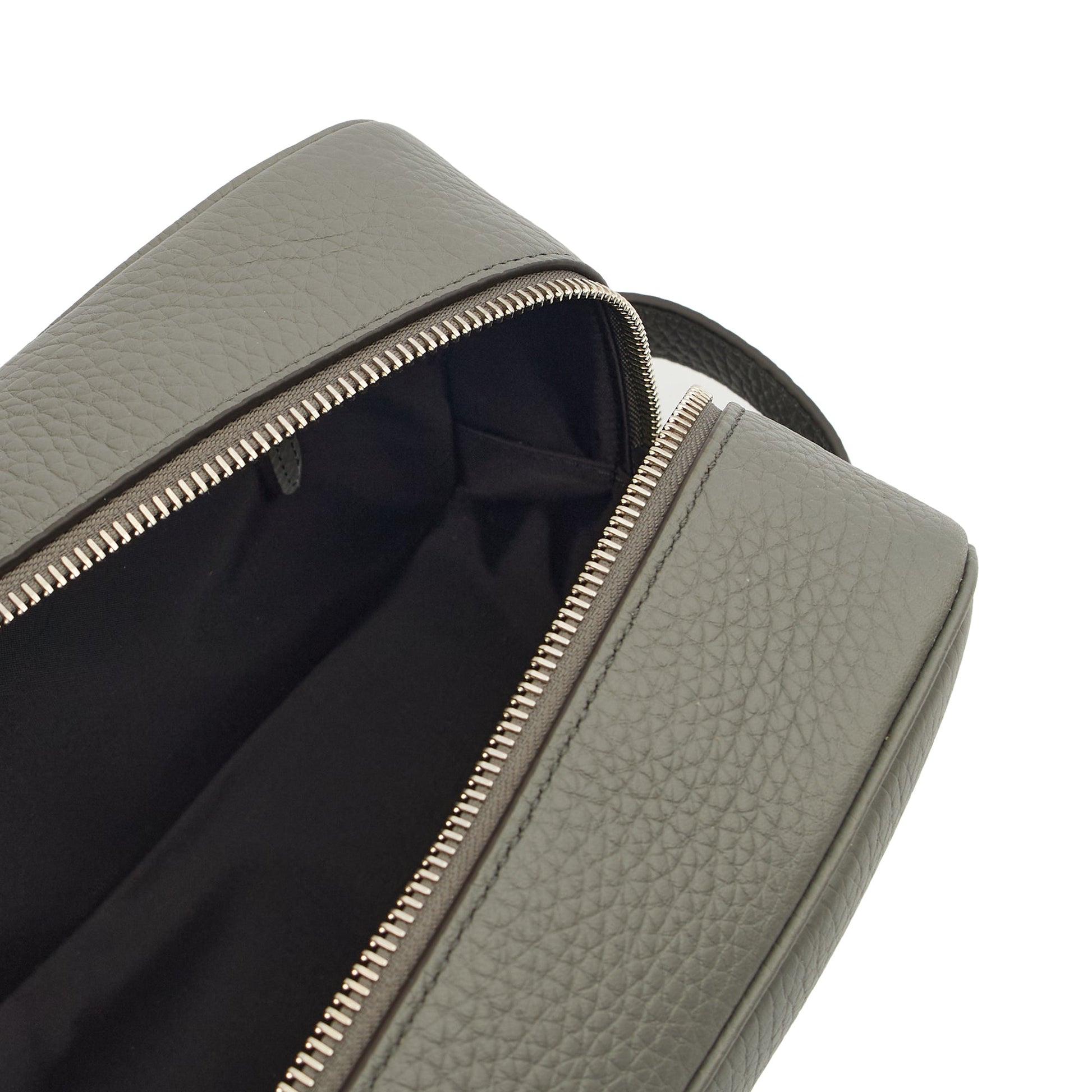 Mulberry Cosmetic Bag Wash Case in Grey, Leather — Detail View
