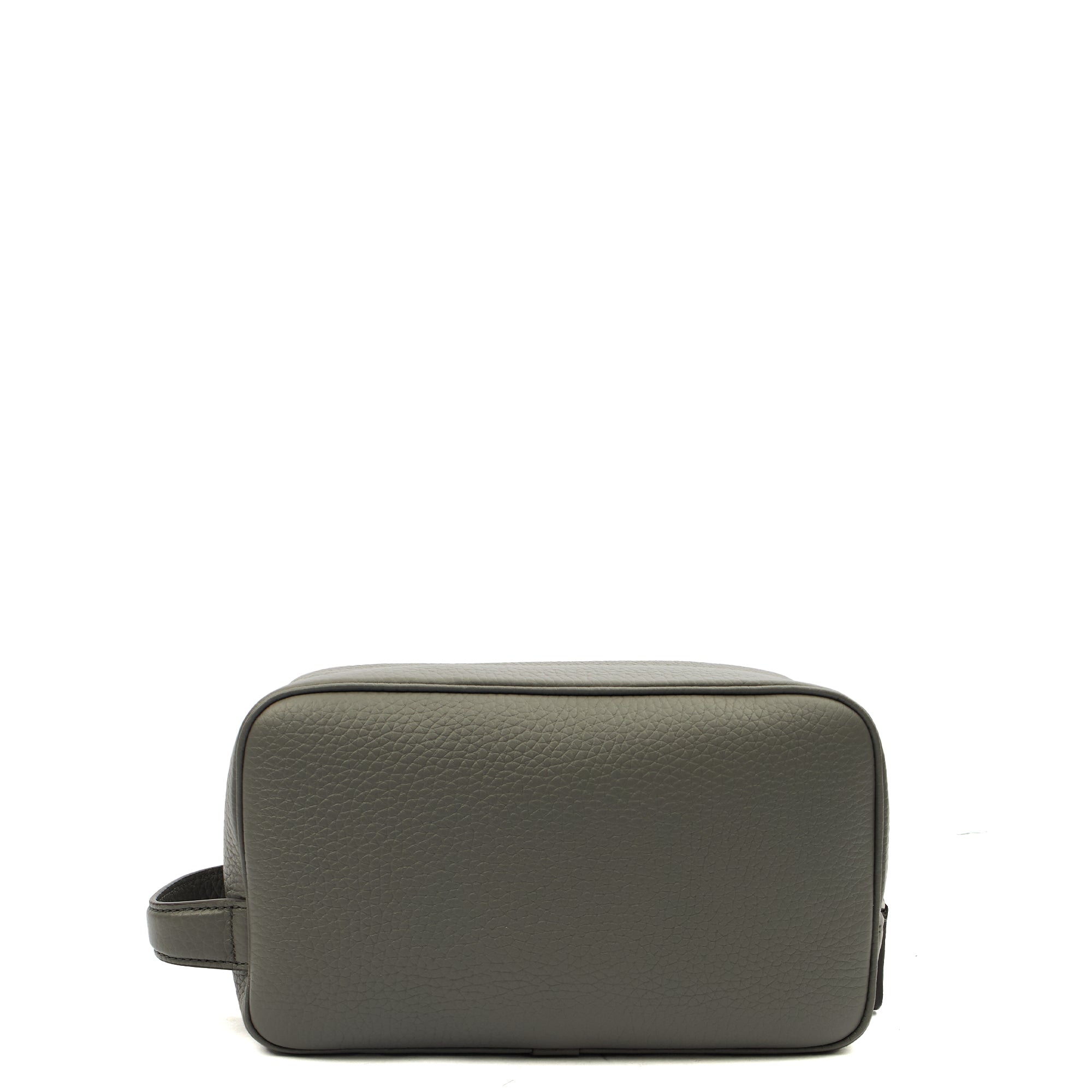Mulberry Cosmetic Bag Wash Case in Grey, Leather — Back View