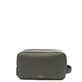 Mulberry Cosmetic Bag Wash Case in Grey, Leather — Front View