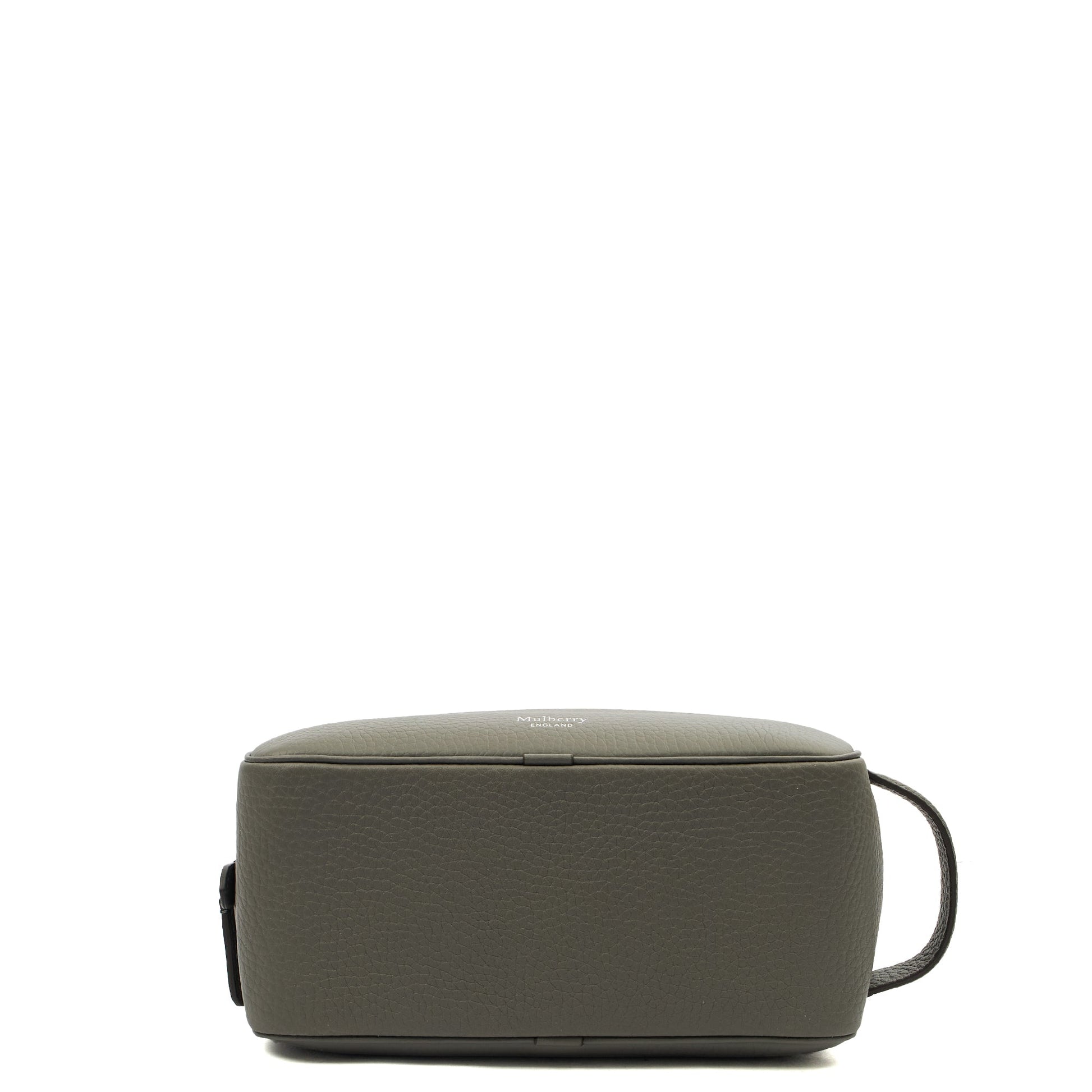 Mulberry Cosmetic Bag Wash Case in Grey, Leather — Top View