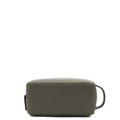 Mulberry Cosmetic Bag Wash Case in Grey, Leather — Top View