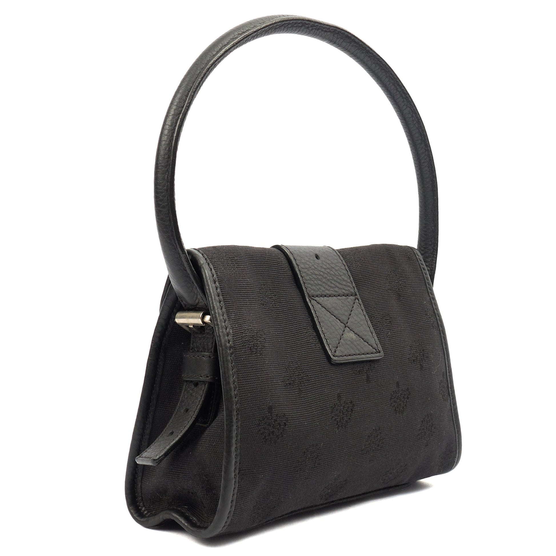 Mulberry Shoulder Bag Vintage Shoulder Bag in Black, Fabric — Back View