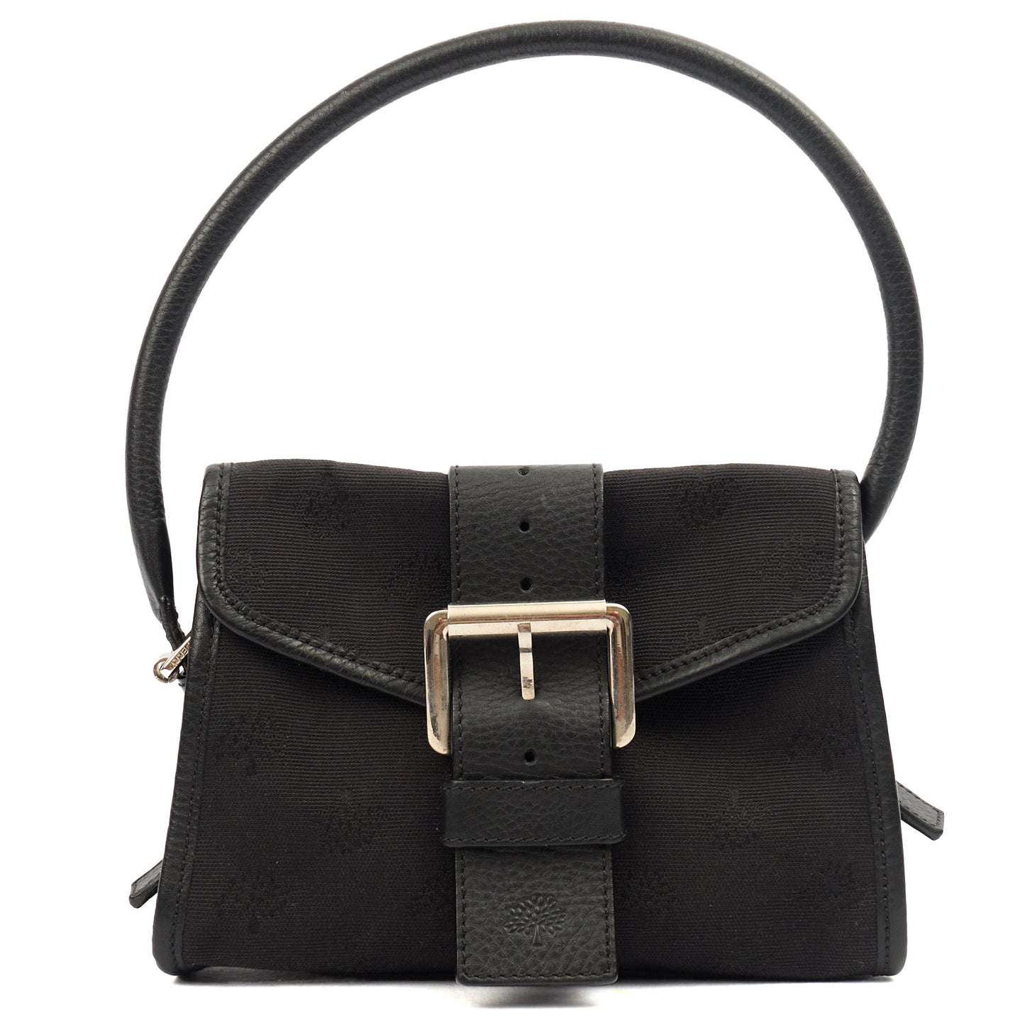 Mulberry Shoulder Bag Vintage Shoulder Bag in Black, Fabric — Front View