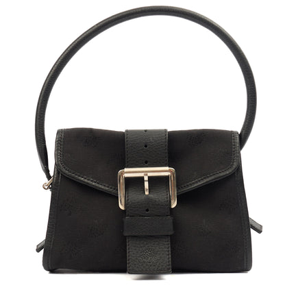 Mulberry Shoulder Bag Vintage Shoulder Bag in Black, Fabric — Front View