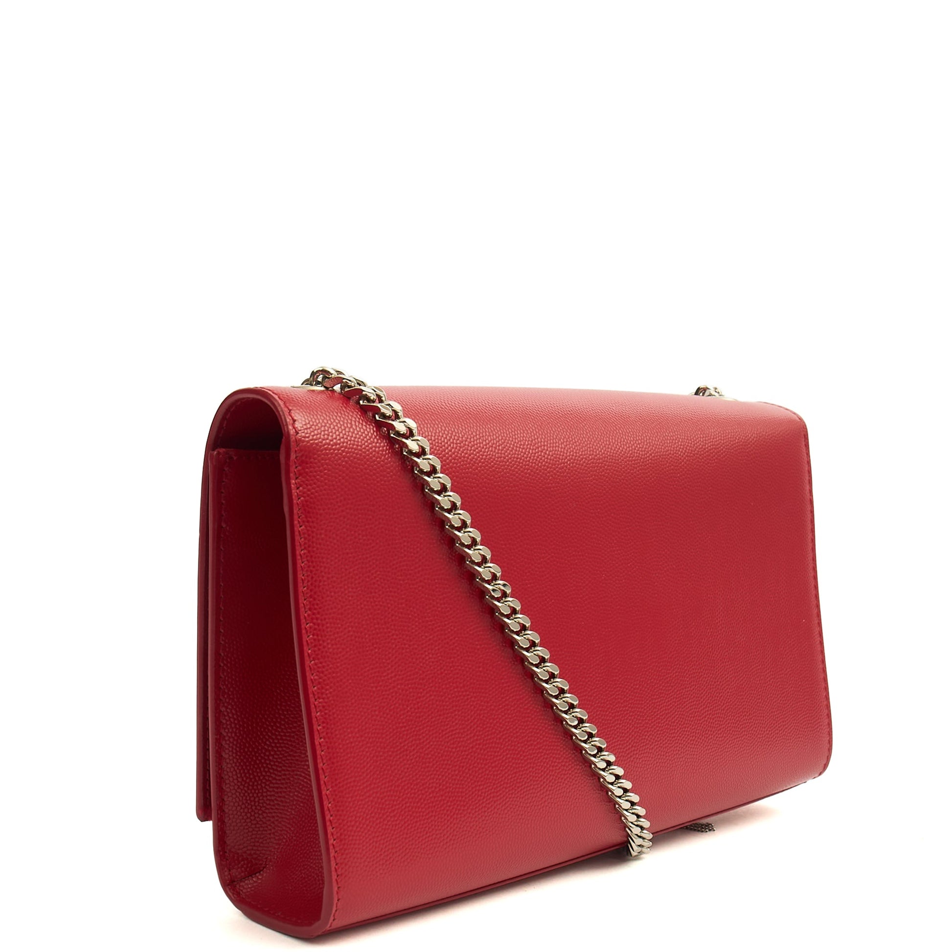 Saint Laurent Shoulder Bag Kate Medium Tassle in Red, Leather — Side View