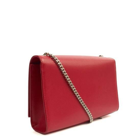 Saint Laurent Shoulder Bag Kate Medium Tassle in Red, Leather — Side View