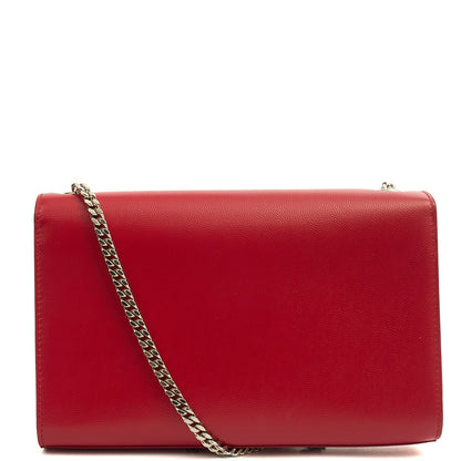 Saint Laurent Shoulder Bag Kate Medium Tassle in Red, Leather — Back View