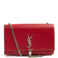Saint Laurent Shoulder Bag Kate Medium Tassle in Red, Leather — Front View