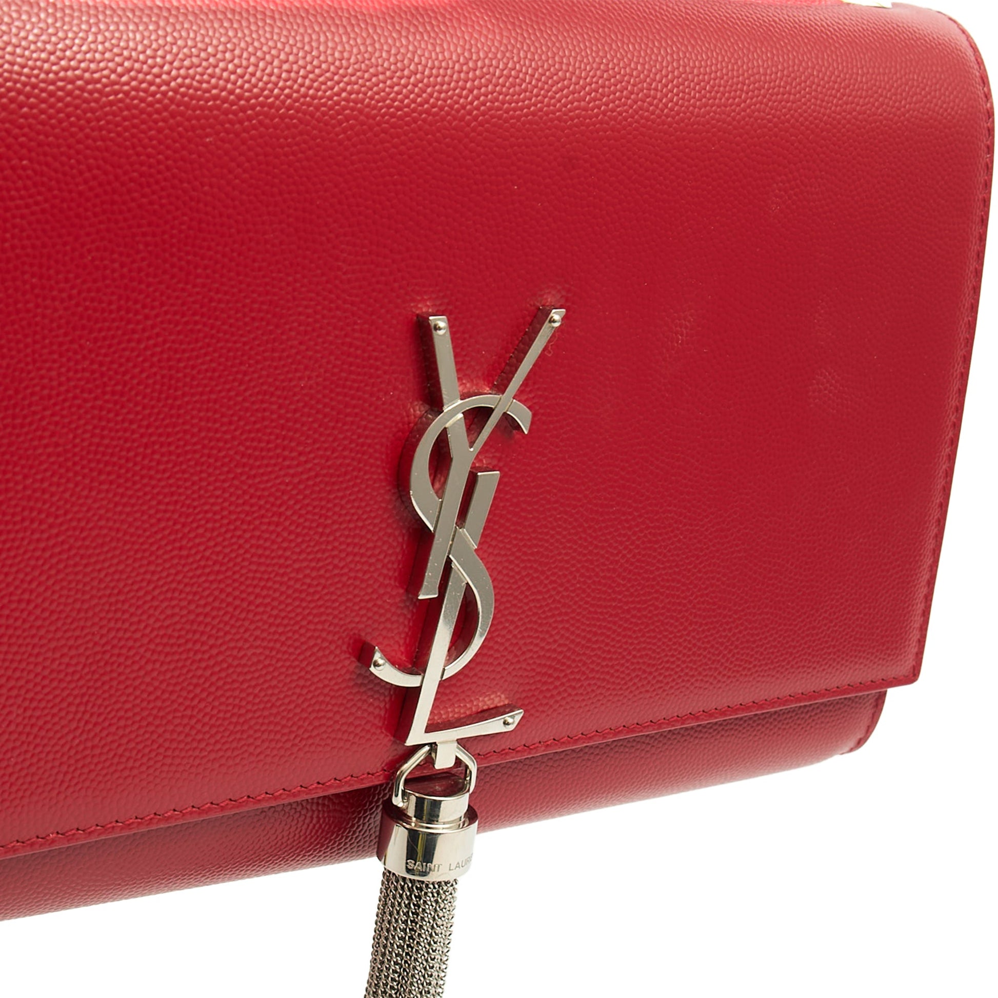 Saint Laurent Shoulder Bag Kate Medium Tassle in Red, Leather — Alternate View 12