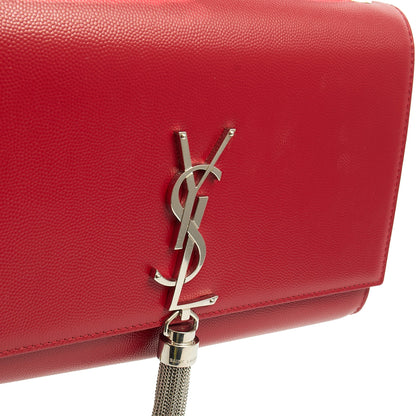 Saint Laurent Shoulder Bag Kate Medium Tassle in Red, Leather — Alternate View 12
