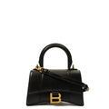 Balenciaga Top Handle Hourglass XS in Black, Leather — Front View