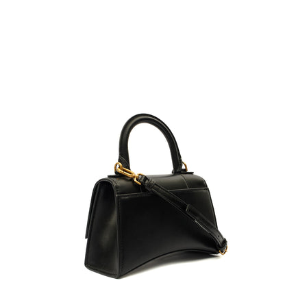 Balenciaga Top Handle Hourglass XS in Black, Leather — Back View