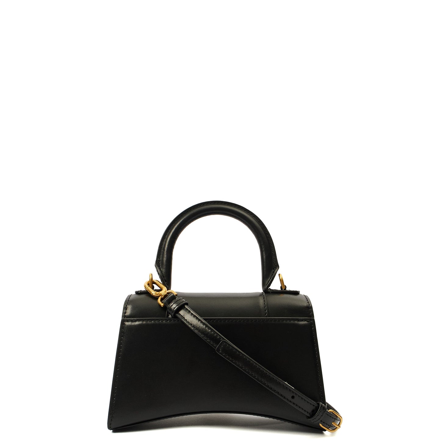 Balenciaga Top Handle Hourglass XS in Black, Leather — Top View