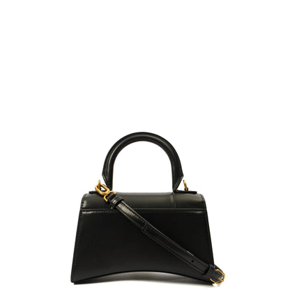 Balenciaga Top Handle Hourglass XS in Black, Leather — Top View