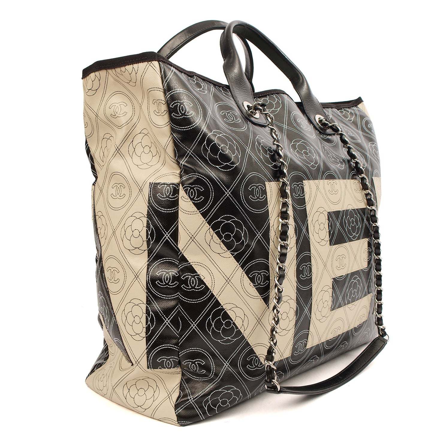 **RUNWAY PIECE** Chanel Camelia Shopping Tote in Calfskin Leather — Back View
