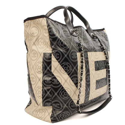 **RUNWAY PIECE** Chanel Camelia Shopping Tote in Calfskin Leather — Back View