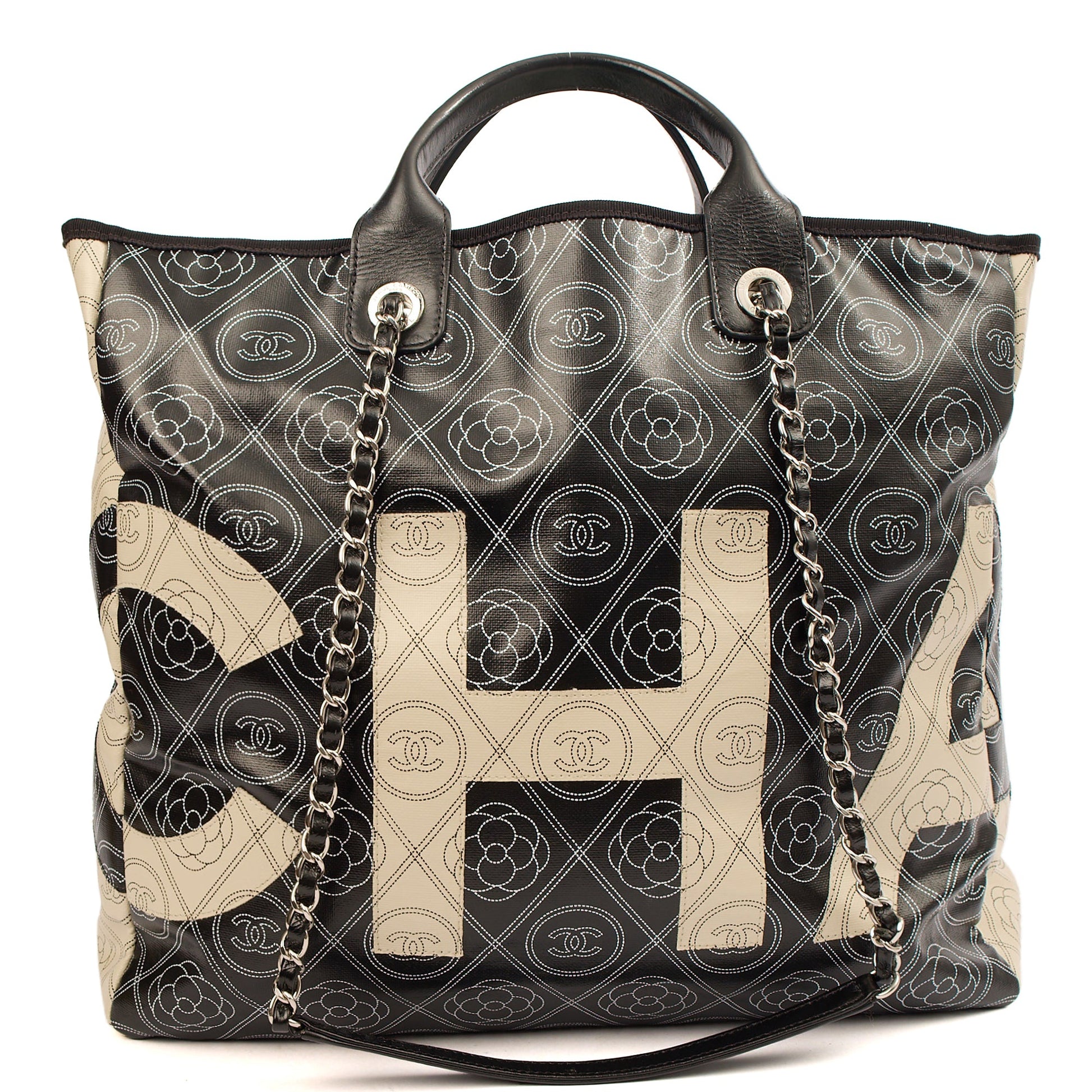 **RUNWAY PIECE** Chanel Camelia Shopping Tote in Calfskin Leather — Front View