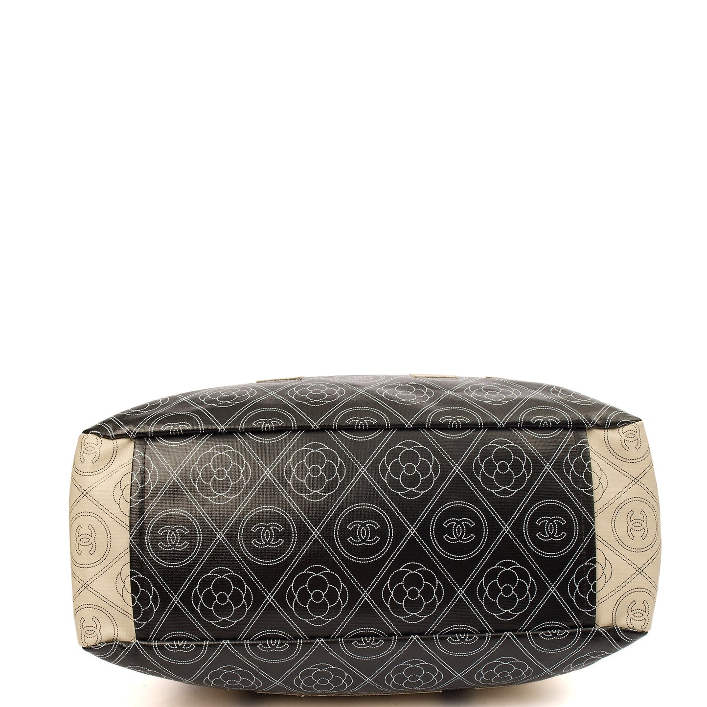**RUNWAY PIECE** Chanel Camelia Shopping Tote in Calfskin Leather — Detail View