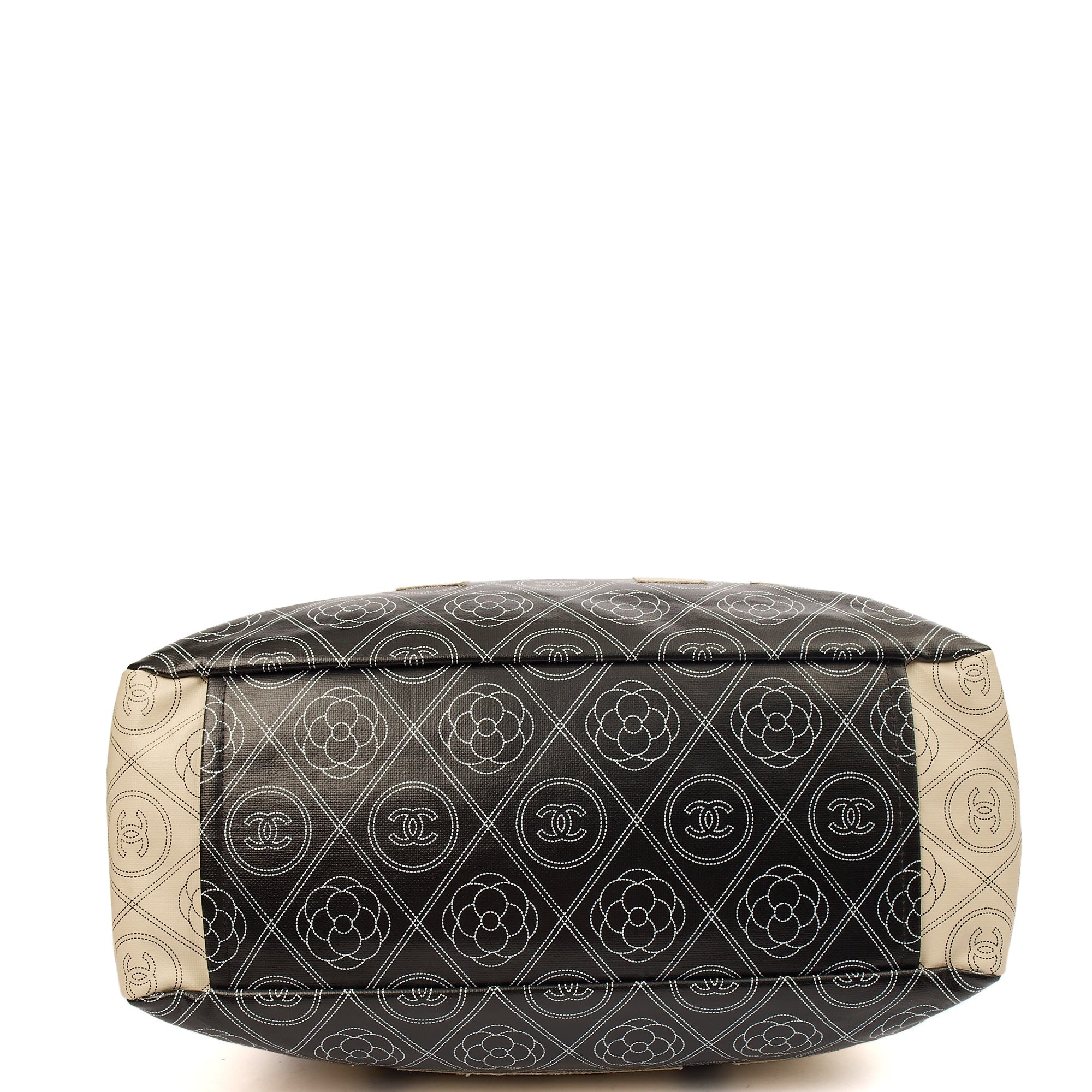 **RUNWAY PIECE** Chanel Camelia Shopping Tote in Calfskin Leather — Detail View