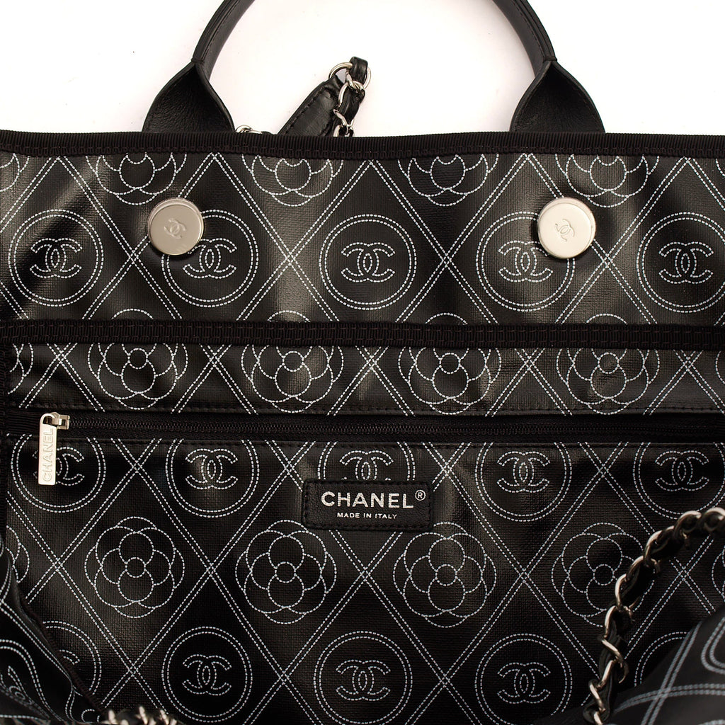 **RUNWAY PIECE** Chanel Camelia Shopping Tote in Calfskin Leather — Alternate View 9