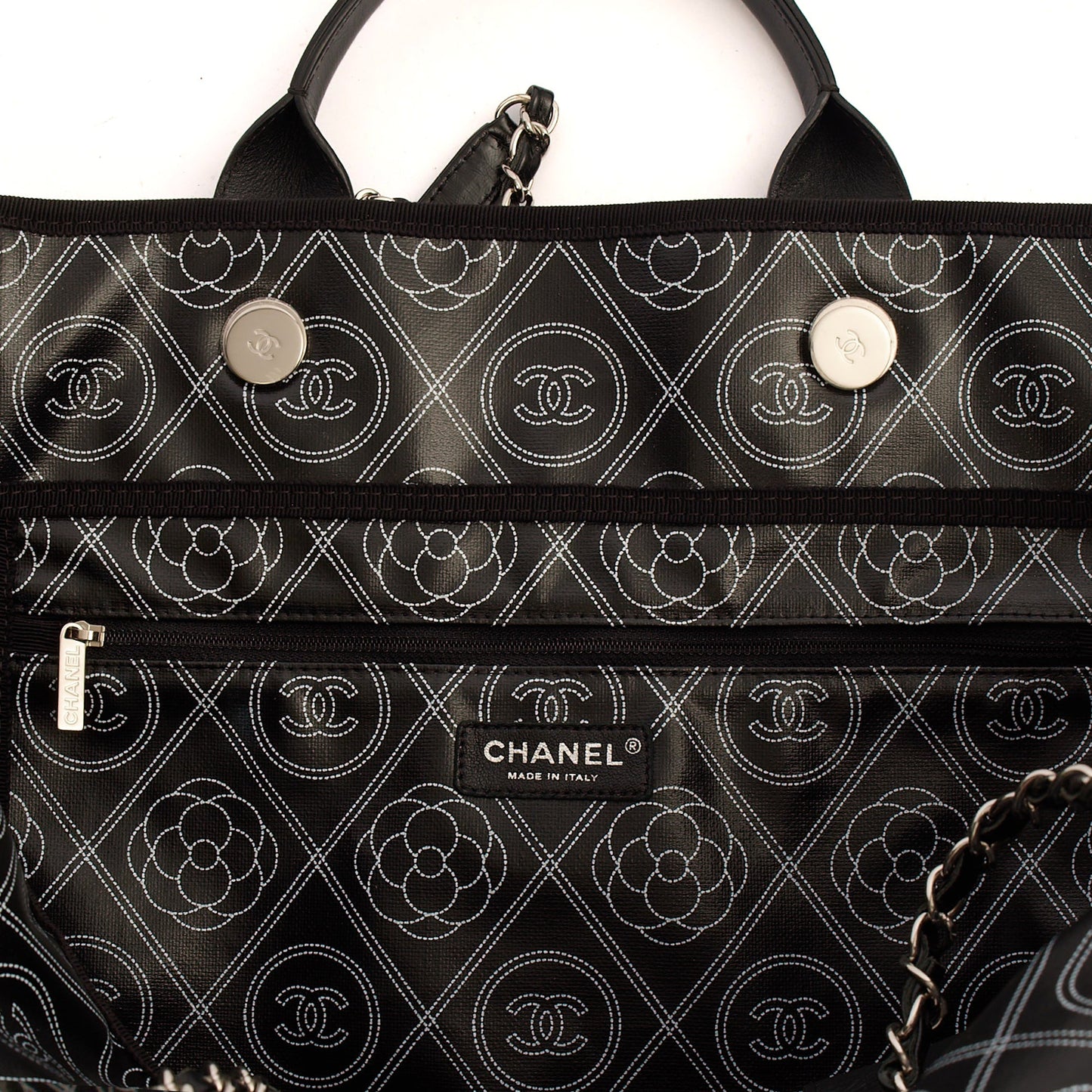 **RUNWAY PIECE** Chanel Camelia Shopping Tote in Calfskin Leather — Alternate View 9