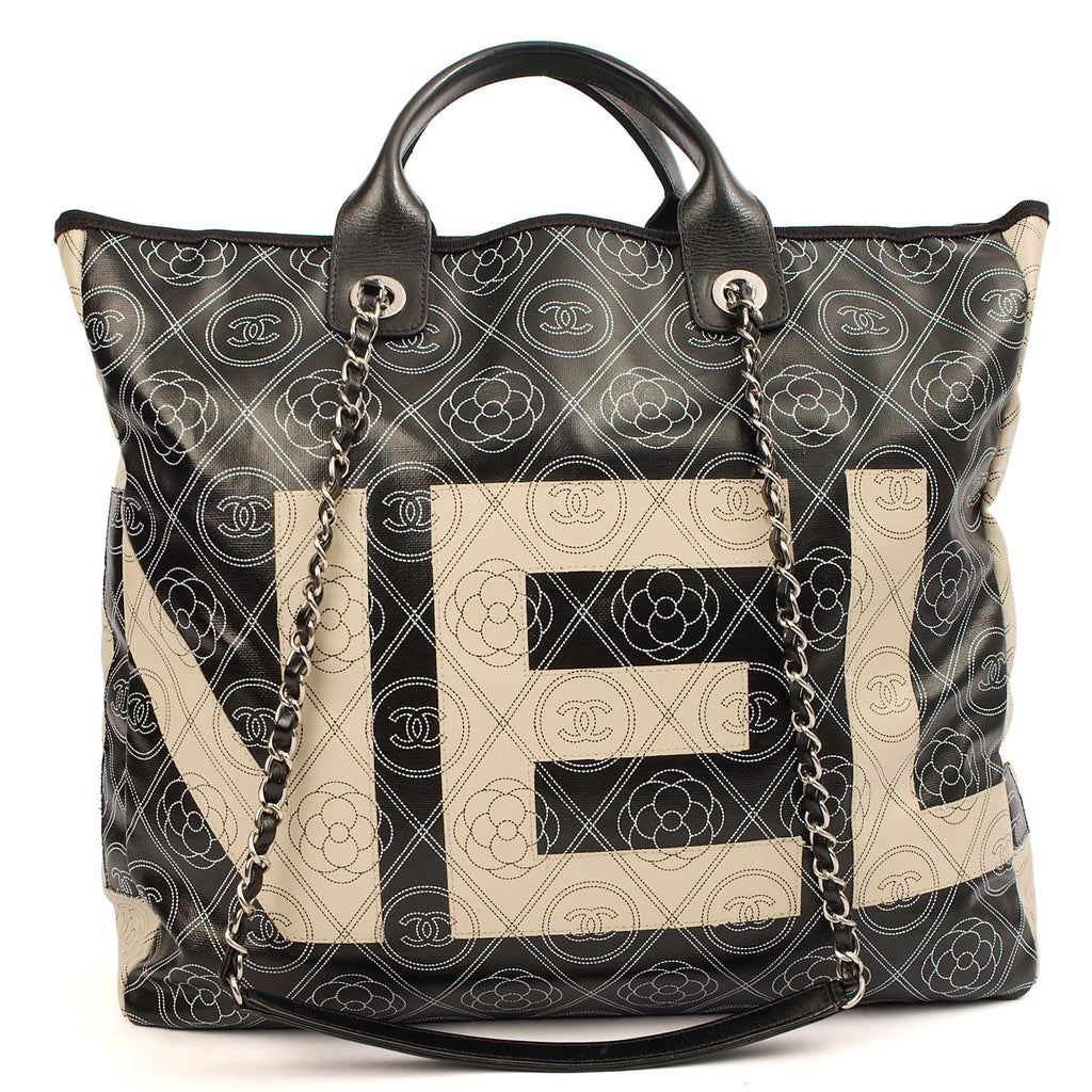**RUNWAY PIECE** Chanel Camelia Shopping Tote in Calfskin Leather — Top View