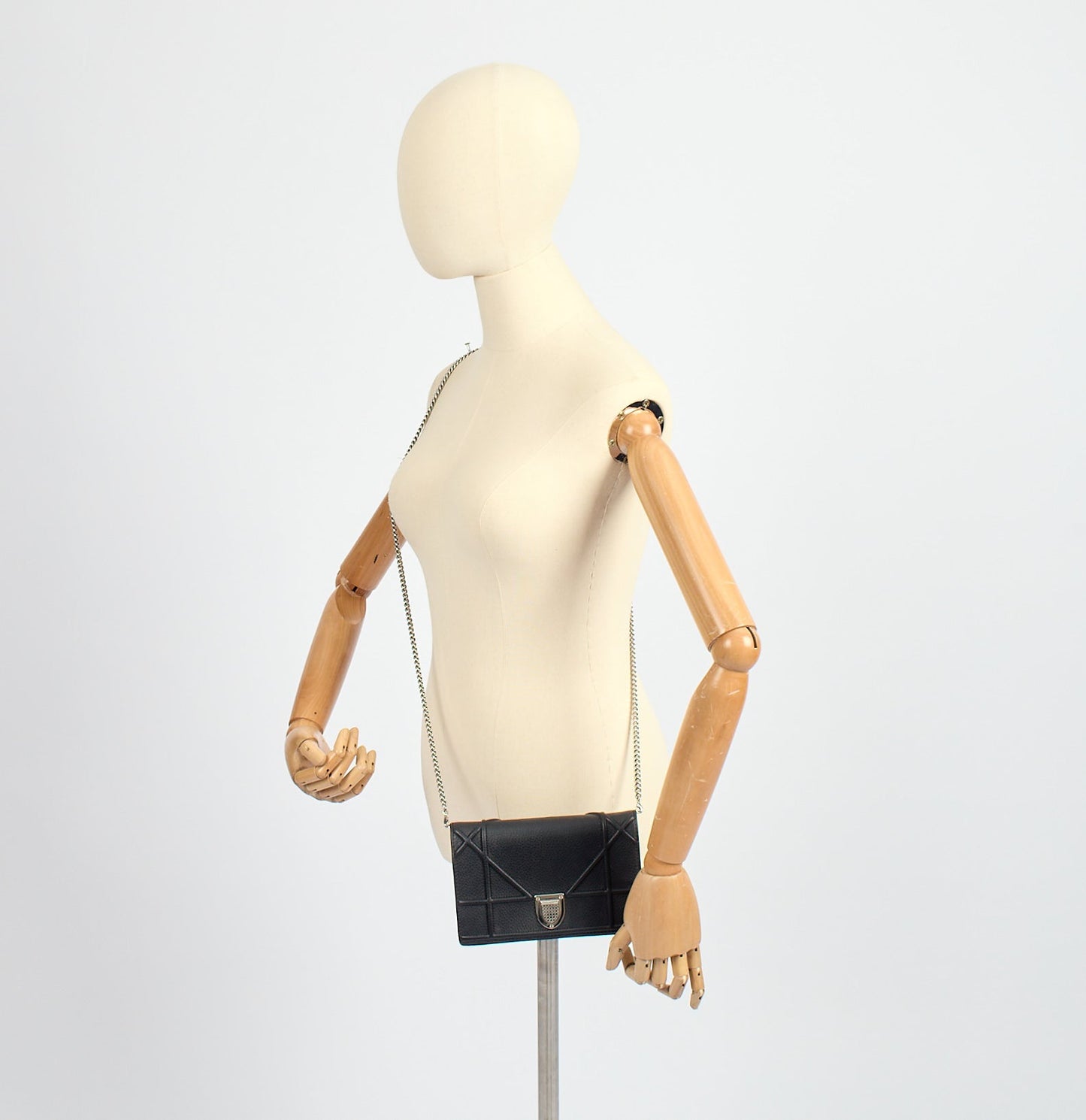Christian Dior Cross Body Diorama WOC in Black, Leather — Lifestyle View