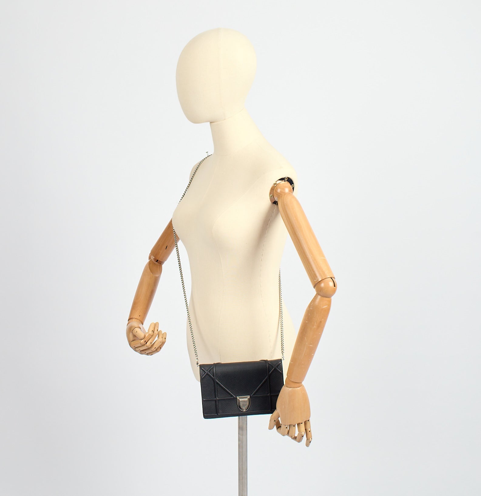 Christian Dior Cross Body Diorama WOC in Black, Leather — Lifestyle View