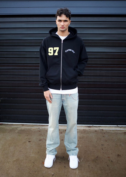 PLAYERS ONLY BLACK JERSEY ZIP HOODIE — Small — Back View